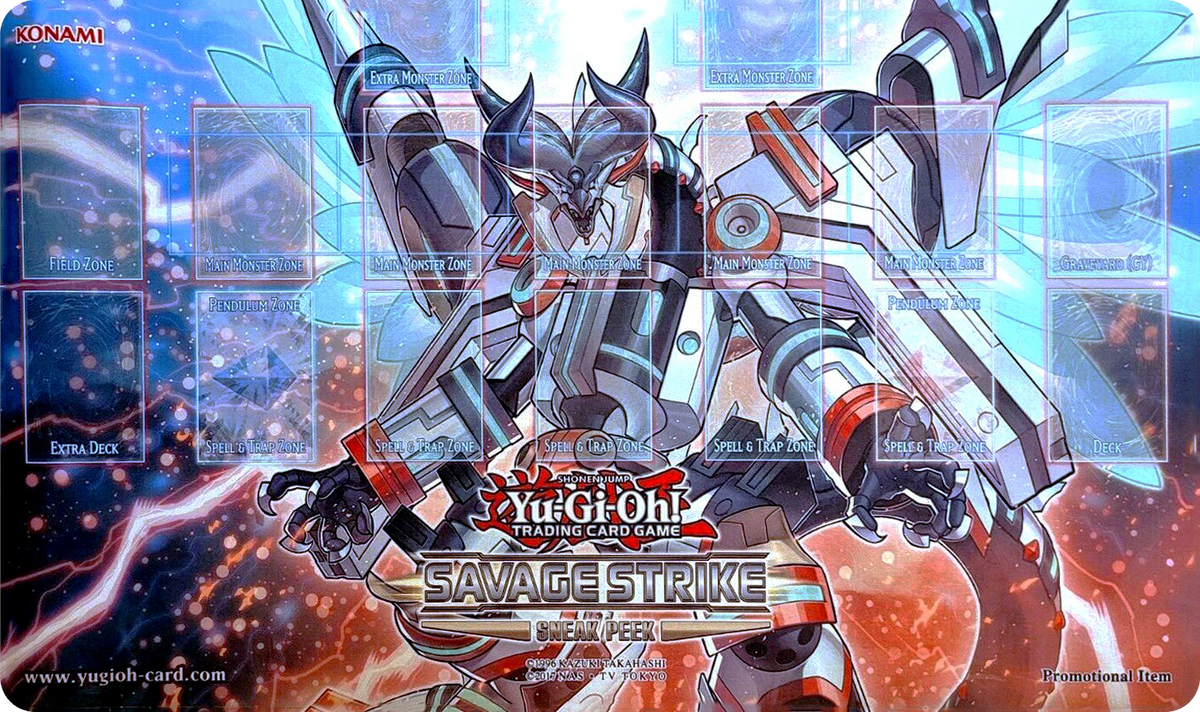 Yu-Gi-Oh: Savage Strike Sneak Peek Playmat – Card Monster Games Yu-Gi-Oh: Savage Strike Sneak Peek Playmat – Card Monster Games