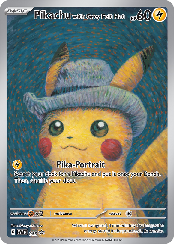 ◄ WEEKLY SALE ► Pokemon - Pikachu with Grey Felt Hat - SV: Scarlet & Violet Promo Card (SVP) ◄ WEEKLY SALE ►