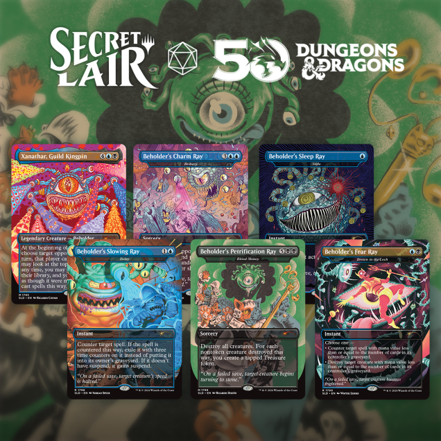 beholder cards mtg Magic the Gathering, Secret Lair: Death Is In The Eyes of the Beholder – Card Monster Games