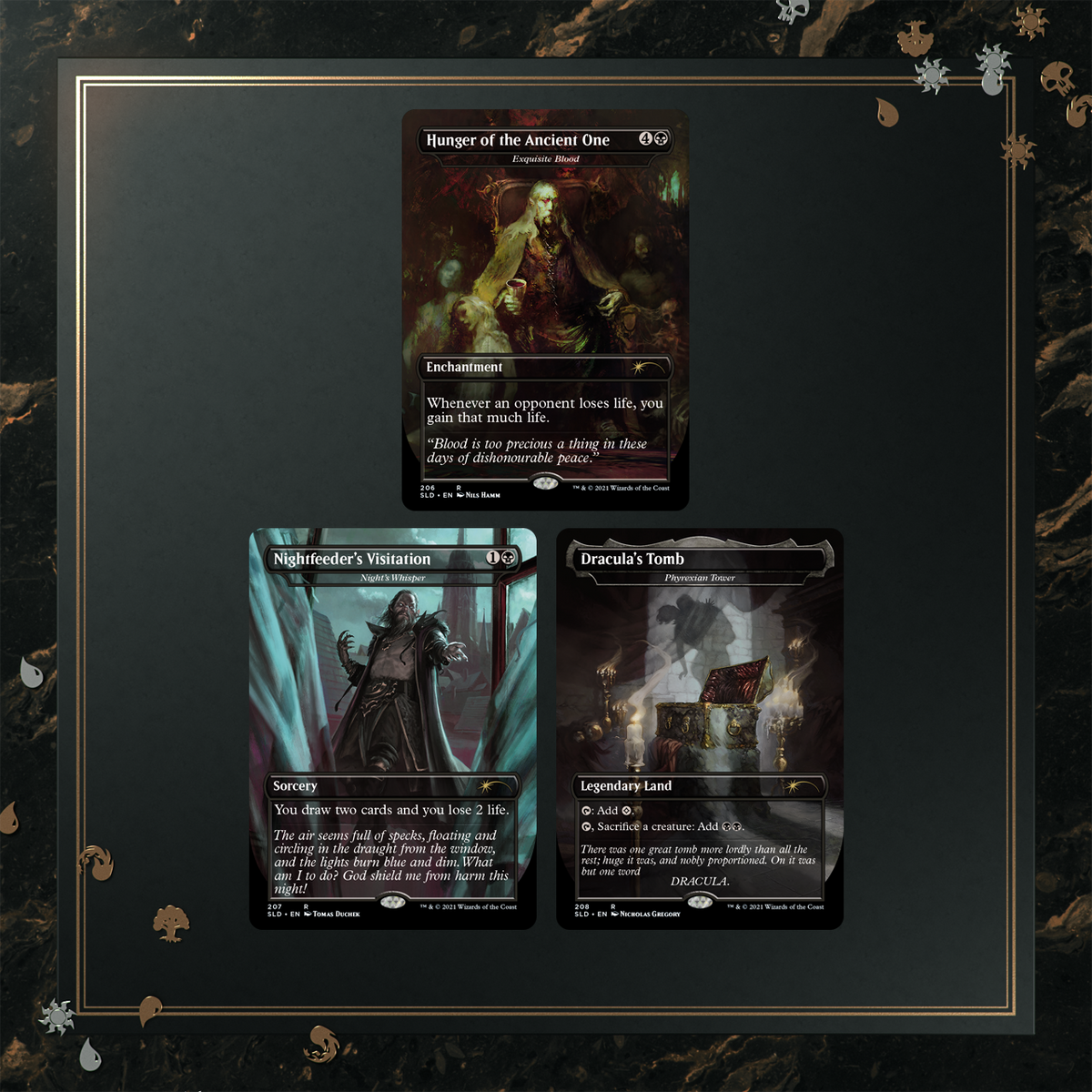 mtg dracula series cards Magic The Gathering, Secret Lair: Welcome to Castle – Card Monster Games create a 1/1 white Condition:EX Ob Nixilis of the gishath suns avatar