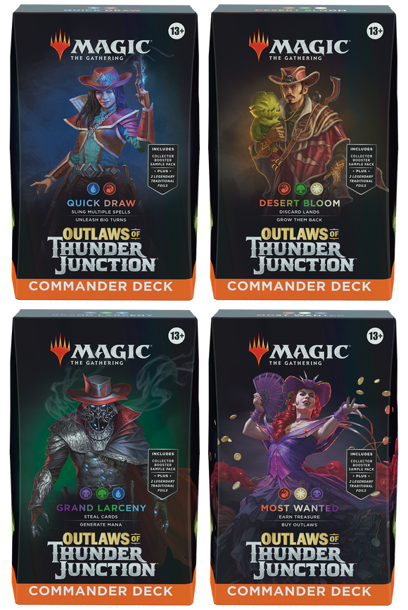 ◄ WEEKLY SALE ► ◄ PREORDER ► Magic The Gathering: Outlaws of Thunder Junction - Commander Deck Bundle ◄ PREORDER ►  ◄ WEEKLY SALE ►