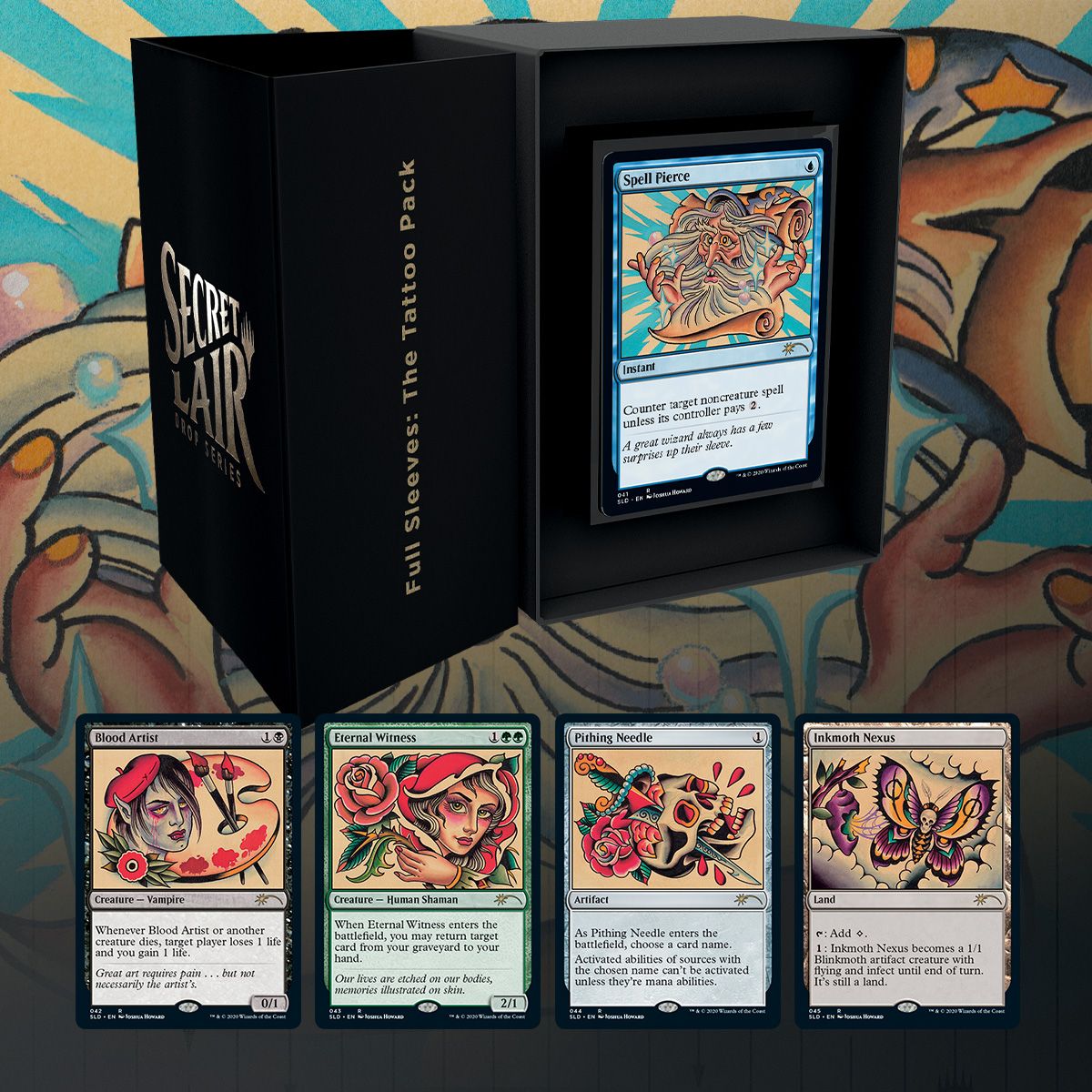 Magic The Gathering, Secret Lair: Full Sleeves: the Tattoo Pack Card Monster Games Magic The Gathering, Secret Lair: Full Sleeves: the Tattoo Pack Card Monster Games