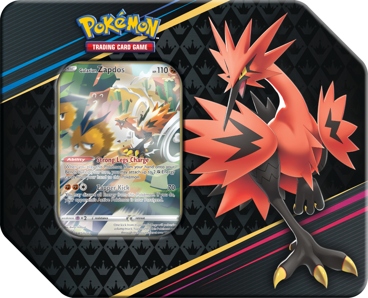 Pokemon: Crown Zenith - Galarian Zapdos Collection Tin – Card