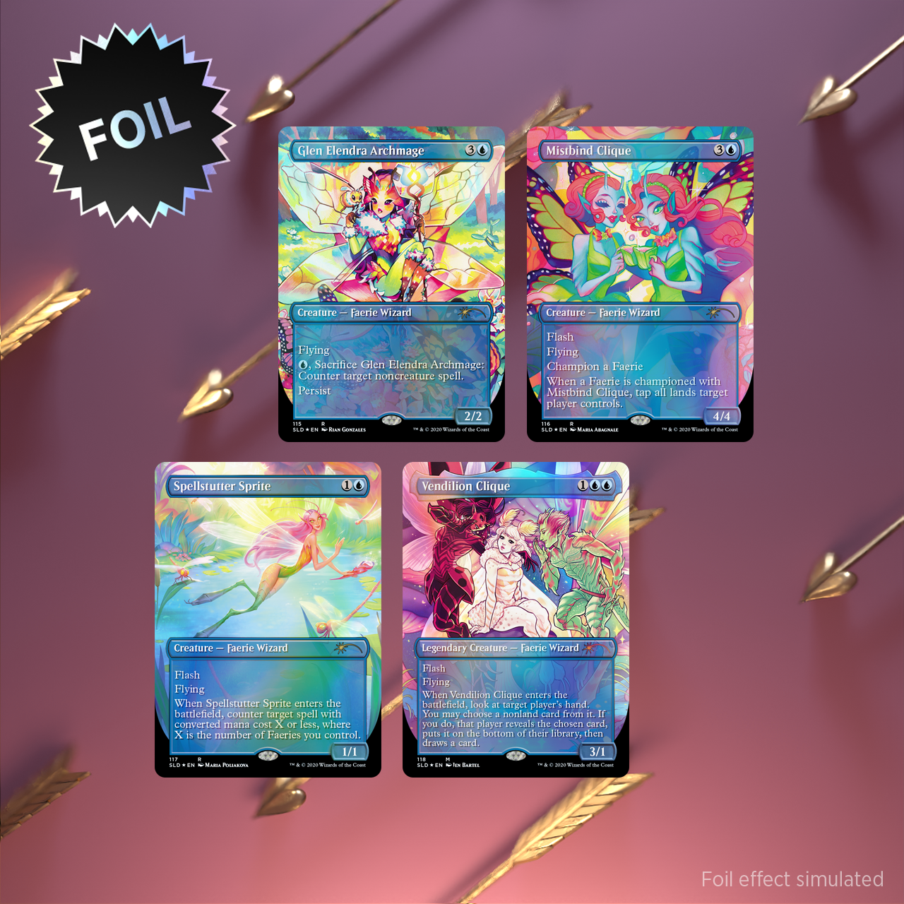 Magic The Gathering, Secret Lair: Faerie, Faerie, Faerie Rad Card Monster Games Magic The Gathering, Secret Lair: Faerie, Faerie, Faerie Rad Card Monster Games