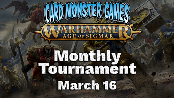 Age of Sigmar: Monthly Tournament Entry Fee - Lexington Super Center - March