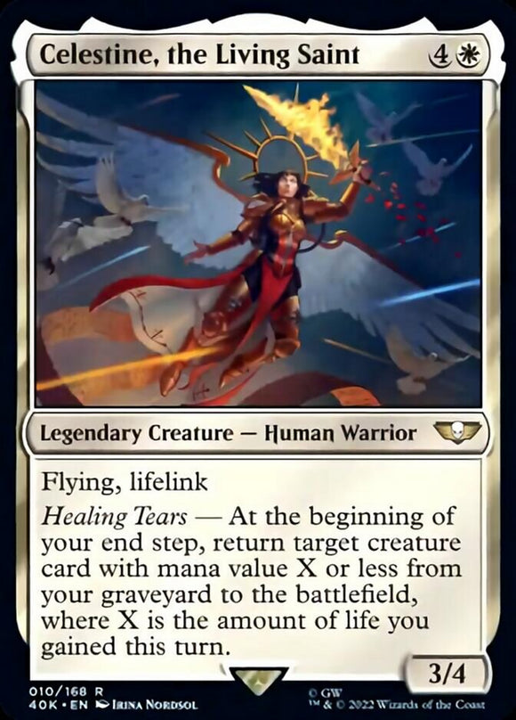 Celestine, the Living Saint (Surge Foil) [Universes Beyond: Warhammer 40,000][FOIL]