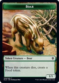 Boar // Food (15) Double-sided Token [Throne of Eldraine][FOIL]