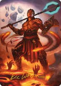 Koth, Fire of Resistance Art Card (Gold-Stamped Signature) [Art Series: Phyrexia: All Will Be One]