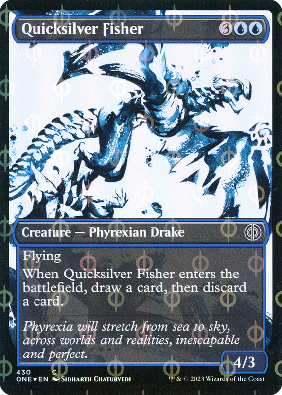 Quicksilver Fisher (Showcase) (Step-and-Compleat Foil) [Phyrexia: All Will Be One][FOIL]