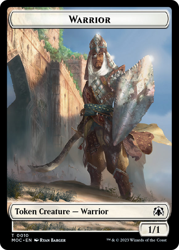 Warrior // Emblem - Elspeth, Sun's Champion Double-sided Token [Commander: March of the Machine]