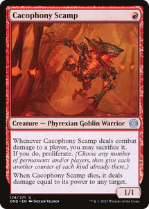 Cacophony Scamp [Phyrexia: All Will Be One]