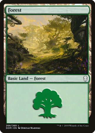 Forest (268) [Dominaria][FOIL]