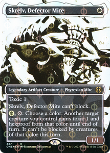 Skrelv, Defector Mite (Showcase) (Step-and-Compleat Foil) [Phyrexia: All Will Be One][FOIL]
