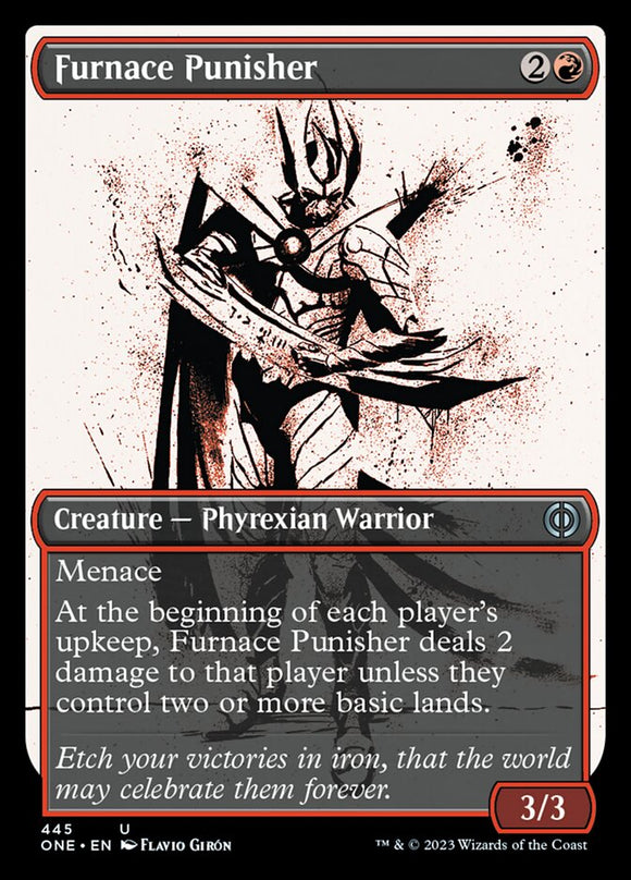Furnace Punisher (Showcase) (Step-and-Compleat Foil) [Phyrexia: All Will Be One][FOIL]