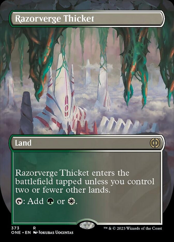 Razorverge Thicket (Borderless) [Phyrexia: All Will Be One]