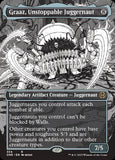 Graaz, Unstoppable Juggernaut (Borderless) (Step-and-Compleat Foil) [Phyrexia: All Will Be One][FOIL]