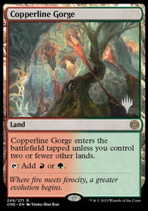 Copperline Gorge [Promo Pack: Phyrexia: All Will Be One]