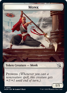 Monk // Zombie Double-Sided Token [March of the Machine][FOIL]