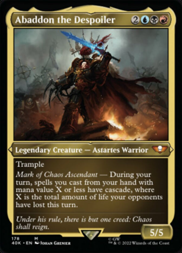 Abaddon the Despoiler (Display Commander) (Surge Foil) - Thick Stock [Universes Beyond: Warhammer 40,000][FOIL]