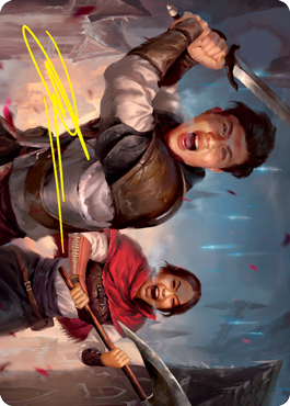 Daybreak Combatants Art Card (Gold-Stamped Signature) [Art Series: Innistrad: Crimson Vow]