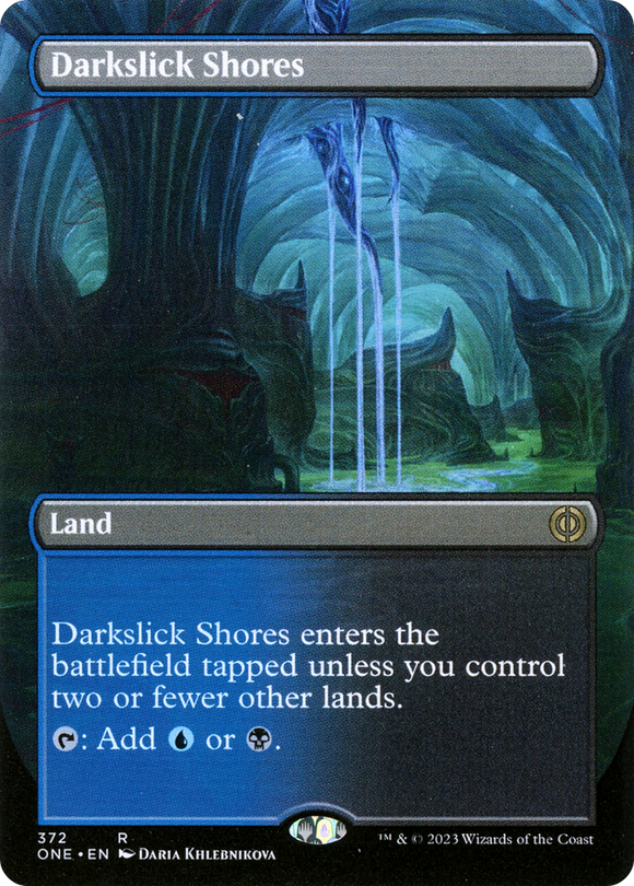 Darkslick Shores (Borderless) [Phyrexia: All Will Be One]