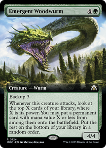Emergent Woodwurm (Extended Art) [Commander: March of the Machine][FOIL]