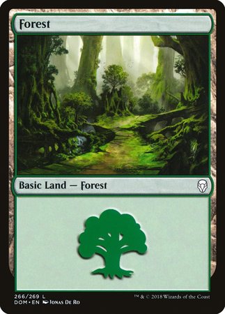 Forest (266) [Dominaria][FOIL]