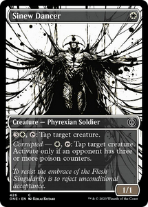 Sinew Dancer (Showcase) (Step-and-Compleat Foil) [Phyrexia: All Will Be One][FOIL]