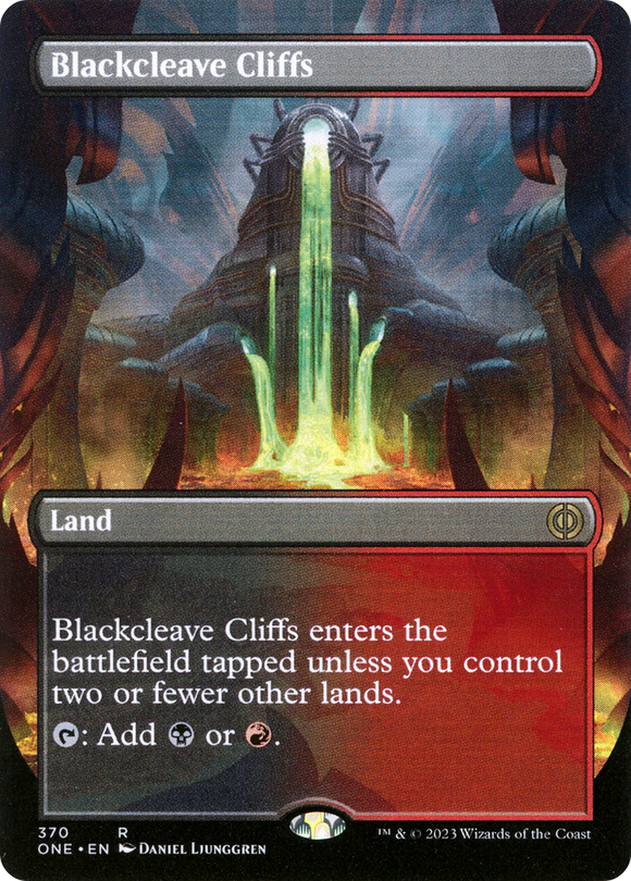Blackcleave Cliffs (Borderless) [Phyrexia: All Will Be One]