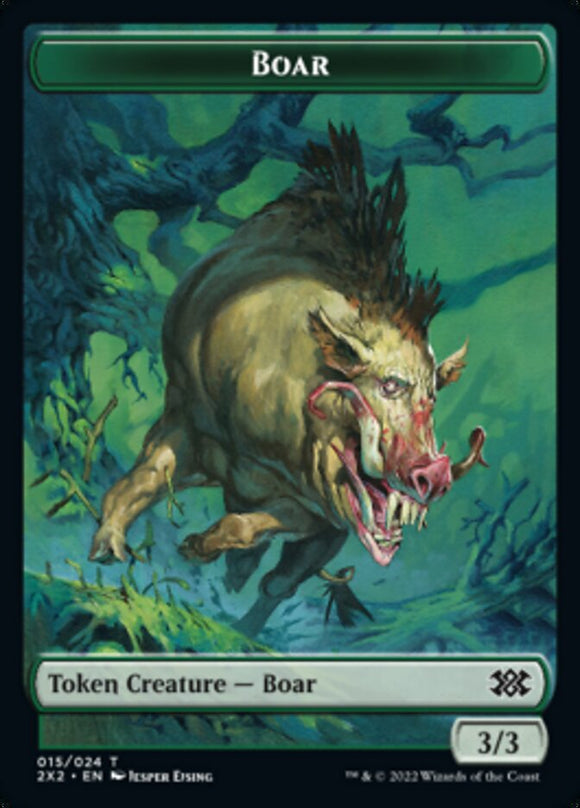 Boar // Soldier Double-sided Token [Double Masters 2022][FOIL]
