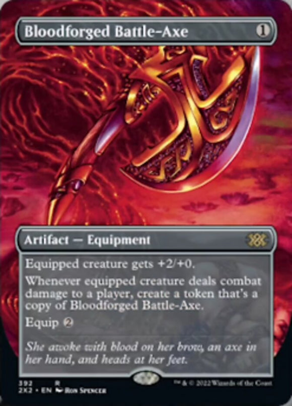 Bloodforged Battle-Axe (Borderless) [Double Masters 2022][FOIL]